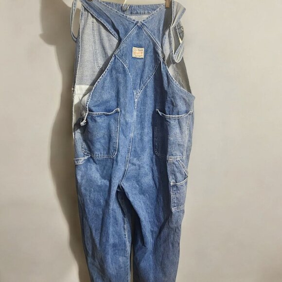 Old Navy Vtg Denim Bib Overalls Mens XL Blue Carpenter Dungarees Button Fly Y2K - Picture 2 of 16